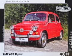 RETRO-AUTA© Puzzle č. 41 - FIAT 600 D (1966) 40 dílků