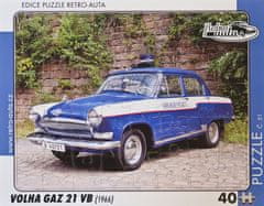 RETRO-AUTA© Puzzle č. 51 - VOLHA GAZ 21 VB (1966) 40 dílků