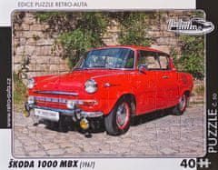 RETRO-AUTA© Puzzle č. 50 - ŠKODA 1000 MBX (1967) 40 dílků