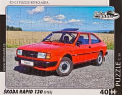 RETRO-AUTA© Puzzle č. 30 - ŠKODA RAPID 130 (1986) 40 dílků