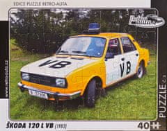 RETRO-AUTA© Puzzle č. 03 - ŠKODA 120L VB (1983) 40 dílků