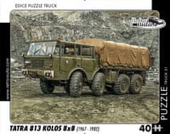 RETRO-AUTA© Puzzle TRUCK 21 - Tatra 813 Kolos 8x8 (1967 - 1982) 40 dílků