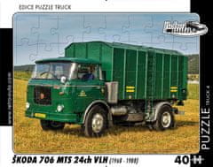 RETRO-AUTA© Puzzle TRUCK 04 - Škoda 706 MTS 24ch VLH (1968 - 1988) 40 dílků