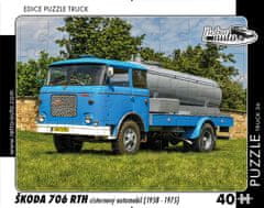RETRO-AUTA© Puzzle TRUCK 36 - Škoda 706 RTH cisternový automobil (1958 - 1975) - 40 dílků