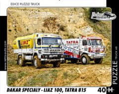 RETRO-AUTA© Puzzle TRUCK 48 - Dakar specialy - LIAZ 100, TATRA 815 - 40 dílků