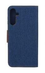 Canvas Pouzdro Samsung A15 knížkové modré tmavé 119218