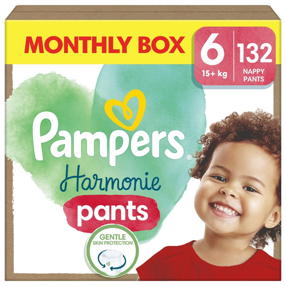 Levně Pampers Harmonie Baby pants vel. 6, 132 ks, 15kg+ - měsíční balení