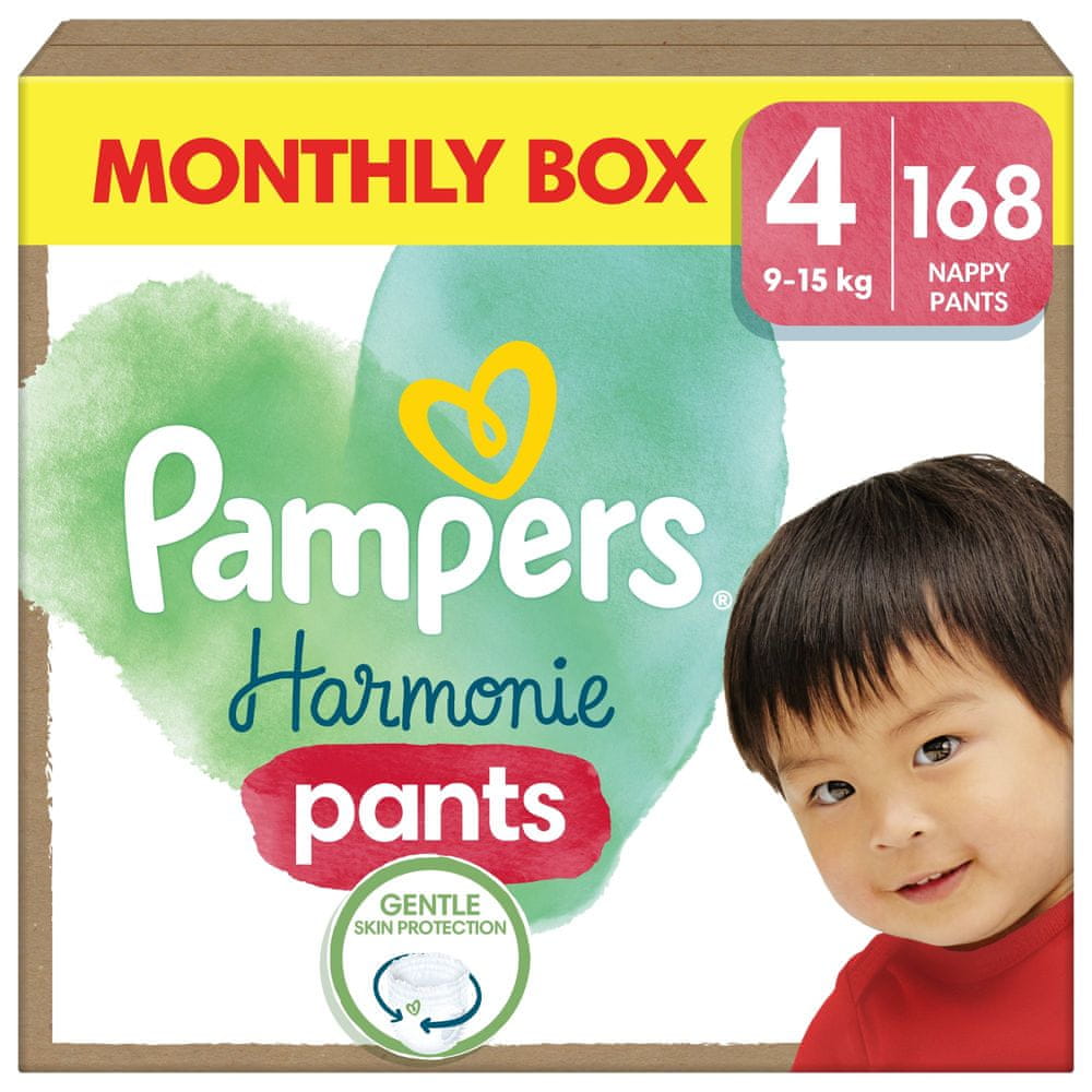 Levně Pampers Harmonie Baby pants vel. 4, 168 ks, 9kg-15kg