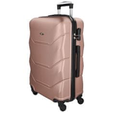 RGL Cestovní plastový kufr Sonrado vel. L, růžově zlatý