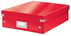 Leitz Organizační krabice "Click&Store", červená, vel. M, lesklá, laminovaný karton, 60580026