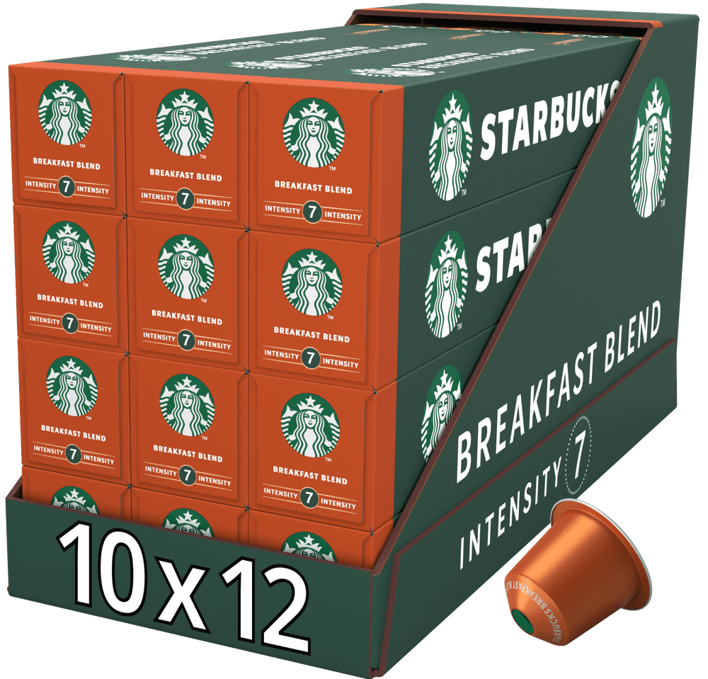 Levně Starbucks Breakfast Blend by NESPRESSO Medium Roast Kávové kapsle, 12x10 kapslí v balení, 56g