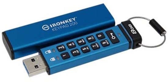 Kingston IronKey Keypad 200, 8GB, modrá (IKKP200/8GB)