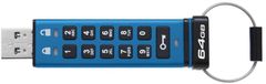 Kingston IronKey Keypad 200, 64GB, modrá (IKKP200/64GB)