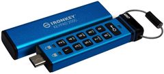 Kingston IronKey Keypad 200C, 256GB, modrá (IKKP200C/256GB)