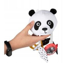 Canpol babies Závěsná plyšová hračka s chrastítkem a klipem, Panda