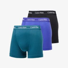 Calvin Klein Boxerky Cotton Stretch Classic Fit Trunk 3-Pack Spectrum Blue/ Black/ Atlantic Deep S S Různobarevný