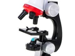 KIK Dětský mikroskop s příslušenstvím červeno-bílý KX9564