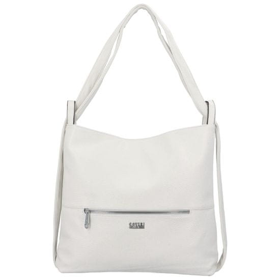 Coveri WORLD Stylový dámský koženkový kabelko-batoh Korelia, bílý