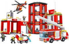 Cogo stavebnice Hasiči - Velká hasičská stanice - kompatibilní - 862 dílků