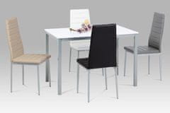Autronic Moderní jídelní stůl Jídelní stůl 110x70 cm, MDF bílá / šedý lak (GDT-202 WT)