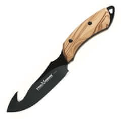 Fox Knives 1503 OL EUROPEAN HUNTER lovecký vyvrhovací nůž 9,5 cm, černá, olivové dřevo, pouzdro 