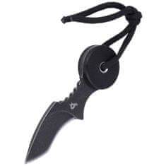 Fox Knives BF-755 BLACK LOLLYPOP nůž na krk 5,5 cm, Stonewash, černá, G10, pouzdro Kydex