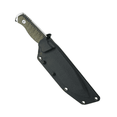 Fox Knives BF-757 OD BLACK GOLEM FIXED KNIFE, BLD STAINLESS STEEL D2 STONEWASH, OD GREEN G10 HANDLE