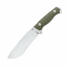 Fox Knives BF-757 OD BLACK GOLEM FIXED KNIFE, BLD STAINLESS STEEL D2 STONEWASH, OD GREEN G10 HANDLE