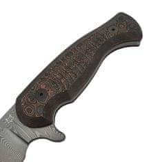 Fox Knives FX-106 DC Eastwood Tiger taktický nůž 11 cm, FAT carbon, měď, kožené pouzdro