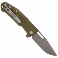 Fox Knives FX-503 ALOD SMARTY AUTO TACTICAL, N690 STONEWASHED BLD, ALLUMINUM OD GREEN