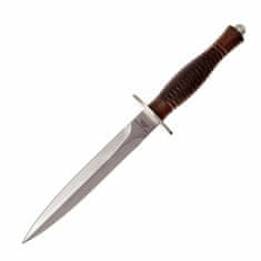 Fox Knives FX-593 AF FAIRBAIRN SYKES taktický nůž - dýka 17 cm, ořechové dřevo, kožené pouzdro