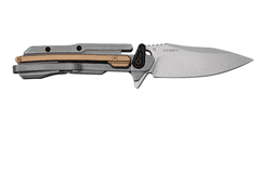 Kershaw K-2039 FRONTRUNNER kapesní nůž 7,4 cm, Stonewash, šedá, bronzová, ocel, G10