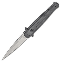 Kershaw K-7150 LAUNCH 8 STILETTO automatický kapesní nůž 9 cm, Stonewash, hliník, uhlíkové vlákno