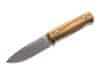 02LS037 B40 Olive Wood bushcraft nůž 9,8 cm, Stonewash, olivové dřevo, kožené pouzdro