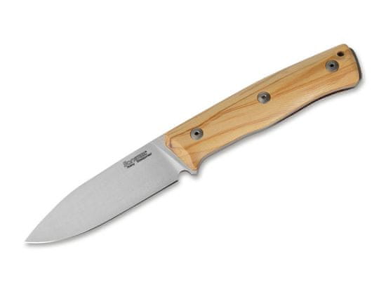 LionSteel 02LS040 B35 Olive outdoorový nůž 9 cm, olivové dřevo, kožené pouzdro