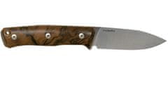 LionSteel 02LS042 B35 Walnut outdoorový nůž 9 cm, ořechové dřevo, kožené pouzdro
