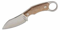 LionSteel H1 CVN outdoorový nůž 7,5 cm, Stonewash, hnědá, Micarta, kožené pouzdro