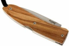 LionSteel 8800 UL Opera kapesní nůž 7,5 cm, olivové dřevo, kožené pouzdro