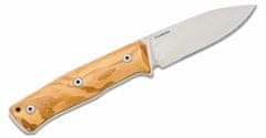 LionSteel B35 UL Fixed Blade SLEIPNER satin Olive wood handle, kožený sheath
