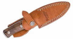 LionSteel B35 WN Fixed Blade SLEIPNER satin Walnut wood handle, kožený sheath