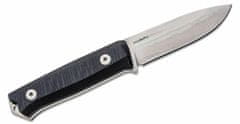 LionSteel B40 GBK bushcraft nůž 9,8 cm, Stonewash, černá, G10, kožené pouzdro