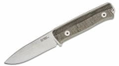 LionSteel B40 CVG bushcraft nůž 9,8 cm, Stonewash, zelená, Micarta, kožené pouzdro