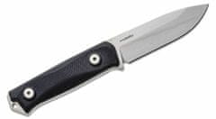 LionSteel B41 GBK Fixed Blade Sleipner Steel stone washed, BLACK G handle, kožený sheath