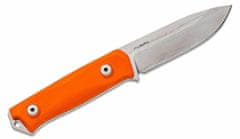 LionSteel B41 GOR bushcraft nůž 10,8 cm, Stonewash, oranžová, G10, kožené pouzdro