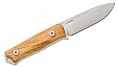 LionSteel B41 UL bushcraft nůž 10,8 cm, Stonewash, olivové dřevo, kožené pouzdro