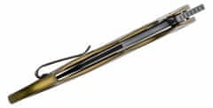 LionSteel LE1 A GB Folding nůž Chemical Black MagnaCut blade, GREEN aluminum handle