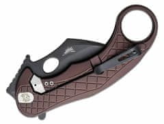LionSteel LE1 A EB LEOne Black Earth Brown kapesní nůž - karambit 8,2 cm, černá, hnědá, hliník