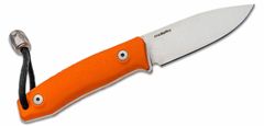 LionSteel M1 GOR Fixed nůž m390 blade Orange G rukojeť, kožený sheath, Ti Pearl