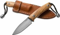 LionSteel M1 UL outdoorový nůž 7,4 cm, olivové dřevo, kožené pouzdro