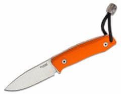 LionSteel M1 GOR Fixed nůž m390 blade Orange G rukojeť, kožený sheath, Ti Pearl